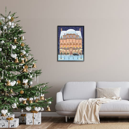 Stupell Industries Winter Hotel Christmas Festival Framed Giclee Art